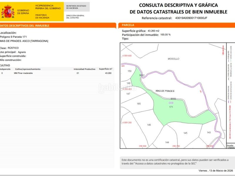 Foto a926d34d-ebf4-44ee-ac26-361f035b4155. Finca rústica a más de prades sn a Ascó
