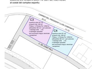 Terreny residencial a Carrer del president lluís companys 15. Solars en venda a sant hipòlit, a tocar del pavelló