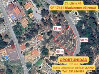 Terreno residenziale in Calle lliris 44. Parcela urbana llana en riudarenes (girona)