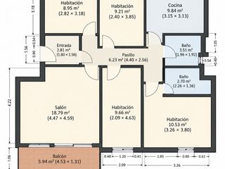Etagenwohnung in Carrer de josep pla 184. Piso amplio de 4 habitaciones junto a gran via – venta de partic