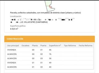 Casa  Villafufre. Lote dos viviendas para  rehabilitación total