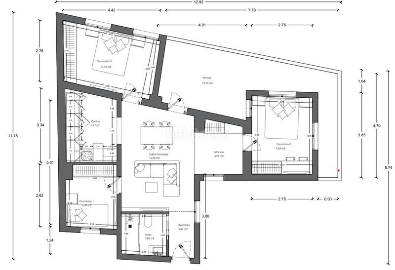 Foto b515a06a-1363-4bc3-9924-75644884466a. Àtic amb calefacció a Cortes-Huertas Madrid