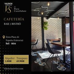 Traspàs Local Comercial a La Roqueta. 0834  cafetería bar bistró en zona plaza de españa  extramurs  c