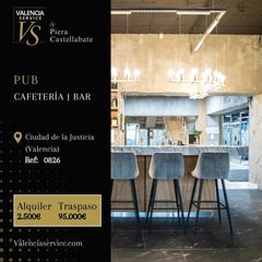 Traspàs Local Comercial a Ciutat de les Ciències i de les Arts - Justicia. 00826  pub cafetería bar en zona ciudad de la justicia  quatre c