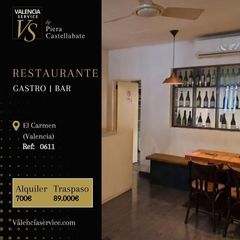 Traspàs Local Comercial a El Carme. 0611  restaurante gastro bar en el carmen
