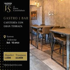 Traspàs Local Comercial a Zona Avenida Alta - Auditorio. Vs 0910  gastro bar  cafetería con gran terraza en torrent