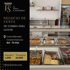 Transfer Business premise in El Mercat. Vs 0925  negocio de venta de comida para llevar en centro  merca