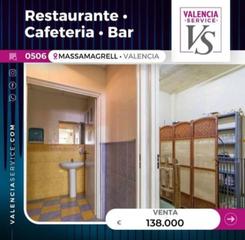 Local Comercial a Massamagrell. 0506  venta de bajo con licencia cafeteríabarrestaurante en mass
