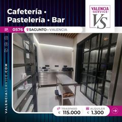 Lloguer Local Comercial a Centro-El Castillo. 0576  maravillosa cafetería  pastelería  bar en sagunto