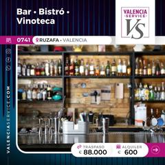 Traspàs Local Comercial a Russafa. 0741  bar bistró vinoteca en esquina en pleno corazón de ruzafa
