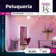 Traspàs Local Comercial a La Petxina. 0715  peluquería en zona extramurs  gran vía de fernando el cató