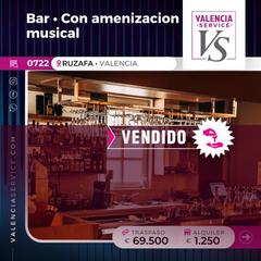 Pas-de-porte Local commercial à Russafa. 0722 vendido fantastico bar con amenización musical en ruzafa