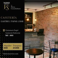 Traspàs Local Comercial a Arrancapins. 0803  cafetería gastro tapas bar en extramurs  ángel guimerá