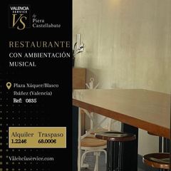 Traspàs Local Comercial a L´Amistat. 0835  restaurante con ambientación musical en zona plaza xúquer