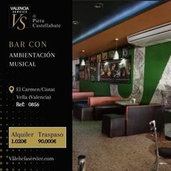 Traspàs Local Comercial a La Seu. 0856  bar con ambientación musical en el carmen  ciutat vella