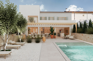 Masia  N/a. Casa de pueblo reformada con jardín, piscina y diseño moderno en