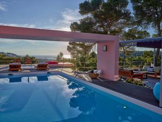 Lloguer Casa a Sant Josep. Villa con vistas al mar y al atardecer en cala vadella para alqu