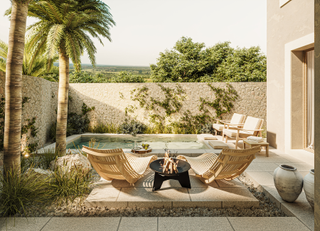 Doppelhaus in Ses Salines Poble. Vivienda adosada de estilo mediterráneo con jardín, piscina en m