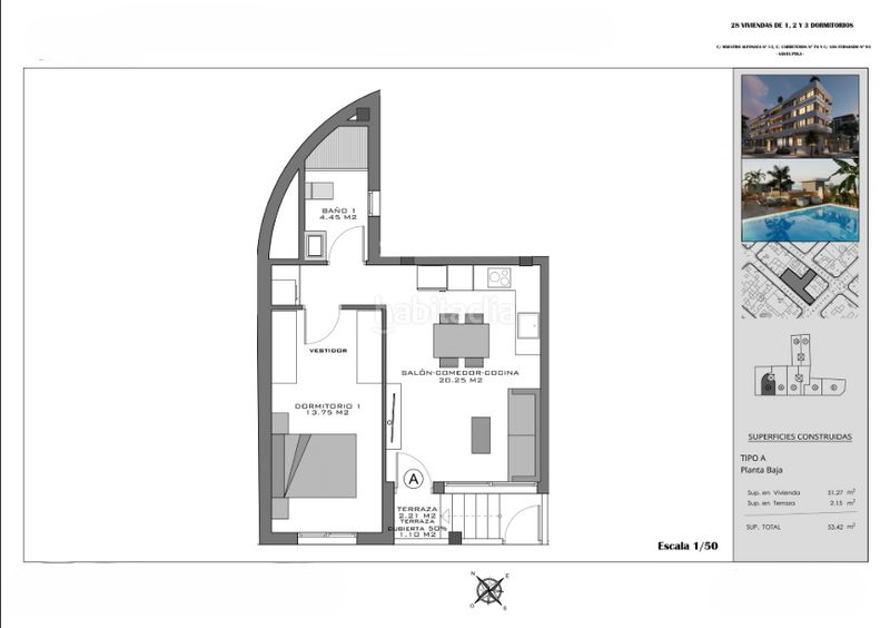 Foto bd39210d-3264-4fb8-be3e-9634fc7b63b3. Apartament 53m<sup>2</sup> amb piscina a Norte Santa Pola
