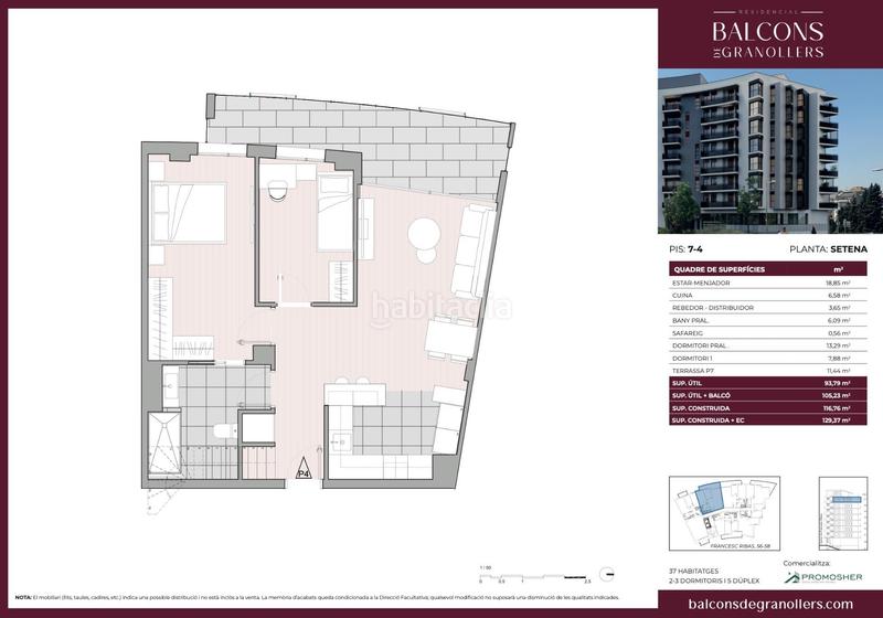Foto 83ae795a-6205-4b25-a134-79a248ef3e4f. Àtic a calle francesc ribas 56 a Joan Prim Granollers