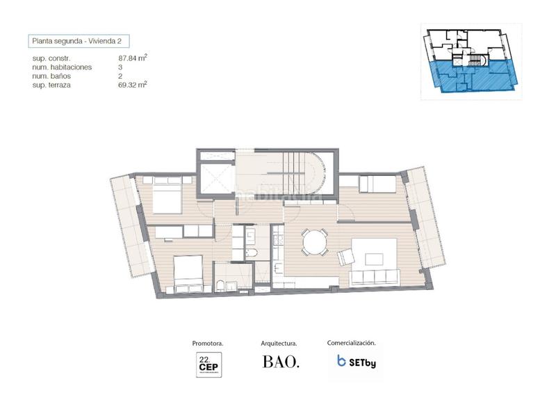Foto 22705eed-e830-4355-9168-da15473a7841. Flat 88m<sup>2</sup> with heating in Prosperitat Barcelona