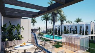 Casa en Pilar de la Horadada Ciudad. Bungalows de nueva construcción con jardín o solárium cerca de l