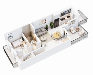 Dúplex  Carrer d'en fortuny. Dúplex reformado con techo libre, tres terrazas y primeras calid