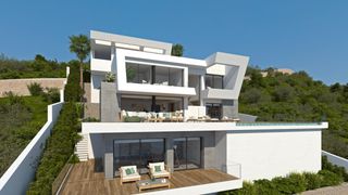 Chalet en Cumbre del Sol. Moraira en estado puro. villa de obra nueva con vistas al medite