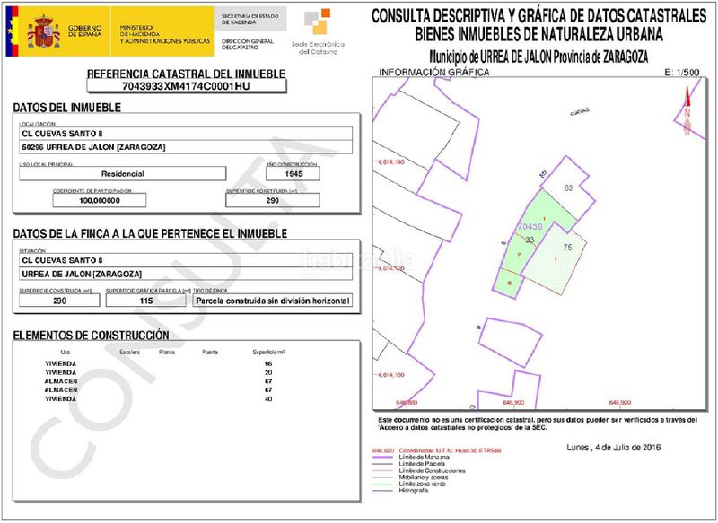 Foto aee72f18-da24-4663-9fe3-ea2665272577. Casa a Urrea de Jalón
