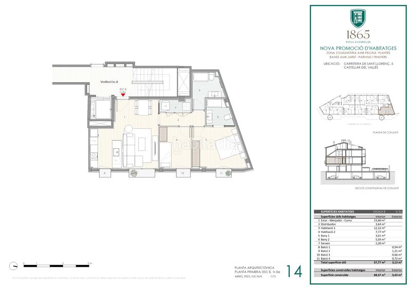 Foto 7e7761b6-18dd-4612-8b91-7722830c0135. Appartement 70m<sup>2</sup> dans carretera de sant llorenç 5 dans Poble - Casc Antic Castellar del Vallès