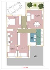 Maison à Cervera. Casa adossada en planta baixa amb pati