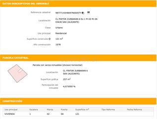 Apartament  Calle pintor zurbaran, 6, sax, spain 6. Vivienda en cesión de remateref. rega00777