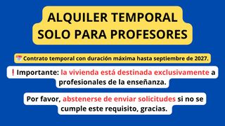 Location Appartement à Calle blasco ibáñez 19. Alquiler temporal para docentes, céntrico y listo para entrar a
