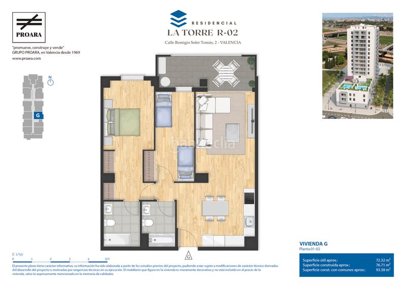 Foto 93d8cae2-7e72-4c39-80a4-2c552aff0154. Flat 75m<sup>2</sup> with parking pool in Faitanar Valencia