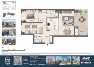 Appartamento in Poligono sup 115. Amplio piso de 2 dormitorios con terraza sur