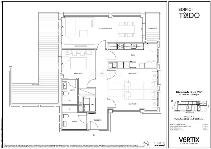 Foto 5b37761b-9c14-457a-b5dd-cc5206820b4f. Piso 101m<sup>2</sup> en avinguda onze de setembre 277 ultima vivienda 3 dormitorios en Prat de Llobregat (El)