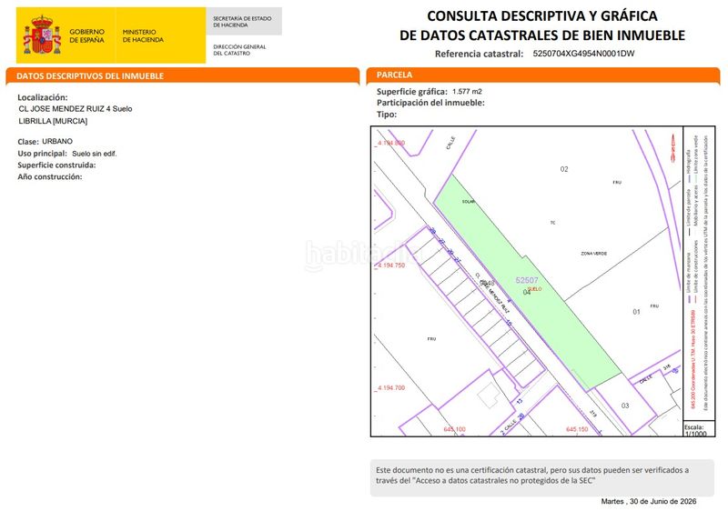Foto 6dfcc43f-88c4-4b3e-9ccd-66a1be110e9d. Residential plot in Librilla