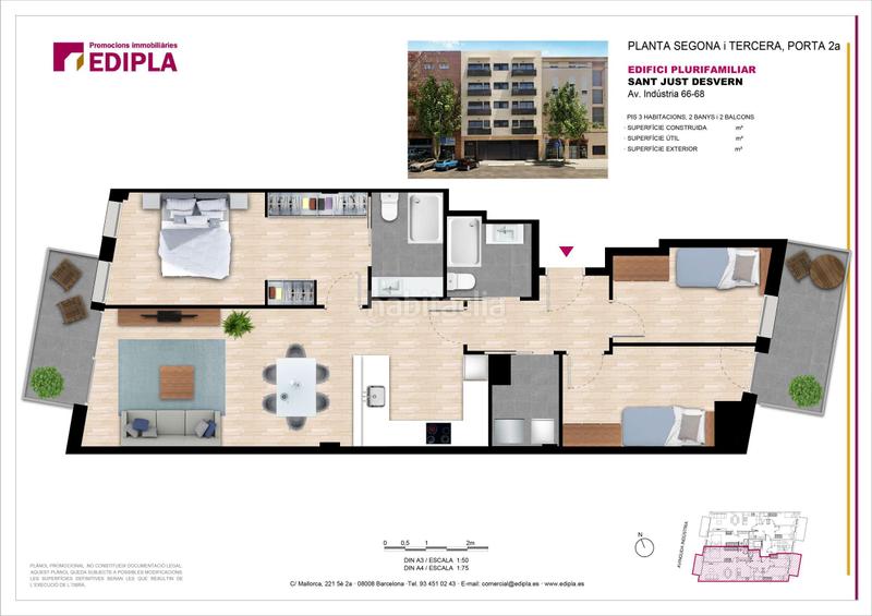Foto a4030f92-2769-489a-b59b-edf1805dc1c0. Piso 96m<sup>2</sup> en avinguda de la indústria 66 en Centre Sant Just Desvern