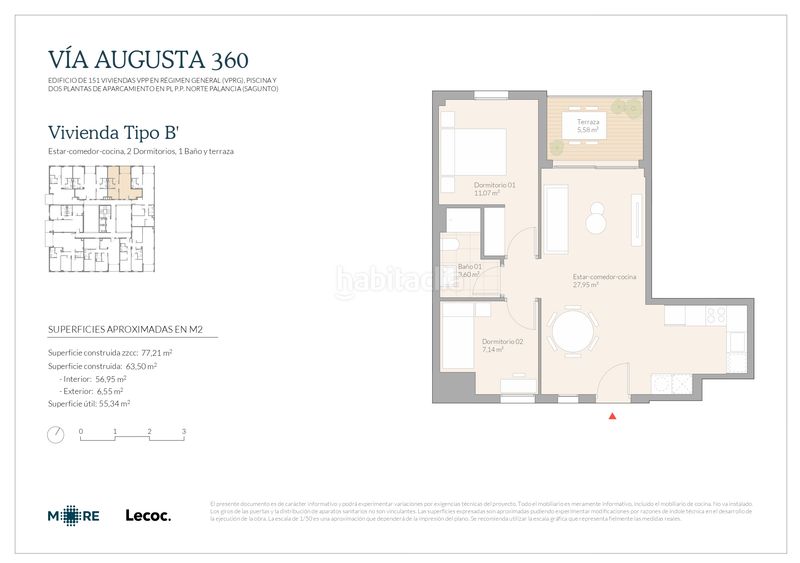 Foto 03e3f719-a9aa-4de2-a195-d869712bd0b3. Appartement 92m<sup>2</sup> dans carrer de la via augusta 127 dans Antiga Moreira Sagunt