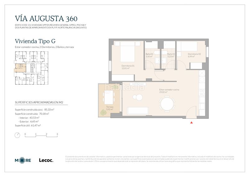 Foto 42b4fc40-5ed0-4652-8a8e-681610b82f0b. Appartement 92m<sup>2</sup> dans carrer de la via augusta 127 dans Antiga Moreira Sagunt