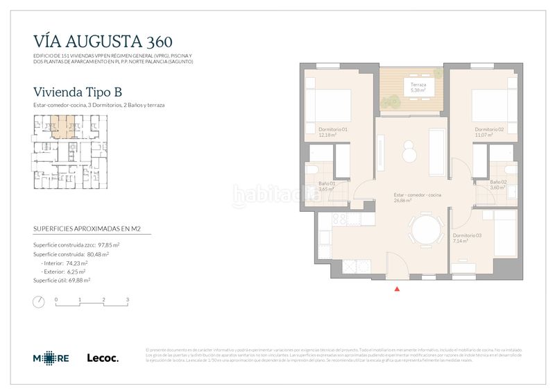 Foto 63db118f-03e1-44d0-923e-8d454c45e2e1. Appartement 92m<sup>2</sup> dans carrer de la via augusta 127 dans Antiga Moreira Sagunt