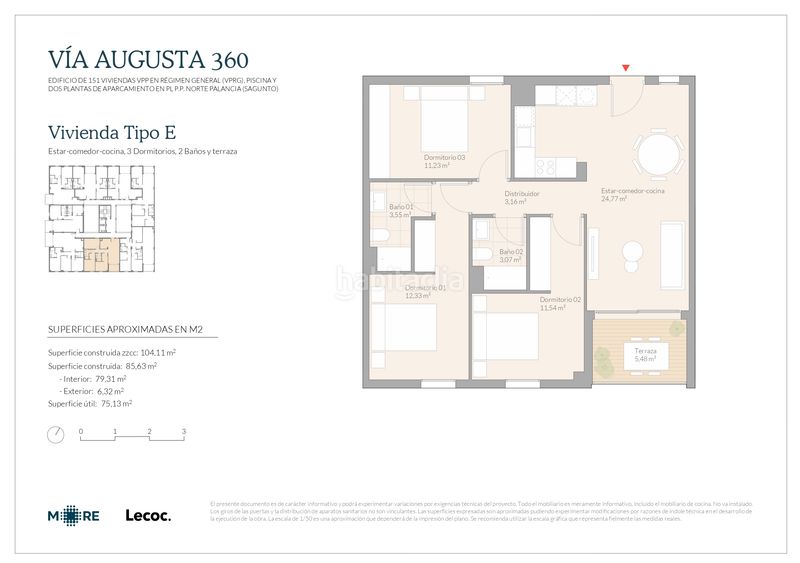 Foto 96b98692-5145-44f1-8998-4b491193b7fe. Appartement 92m<sup>2</sup> dans carrer de la via augusta 127 dans Antiga Moreira Sagunt