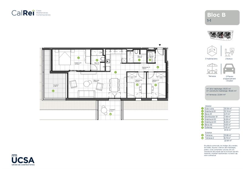 Foto 2c7e8029-4798-4f12-b04b-34c3f3661ba2. Pis 82m<sup>2</sup> amb calefacció aparcament piscina a Premià de Dalt