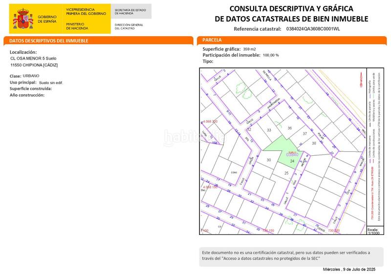 Foto a2007519-2dc6-41ab-a6cc-0886777f945a. Terreno residencial en osa menor 5 solar en venta . en Chipiona