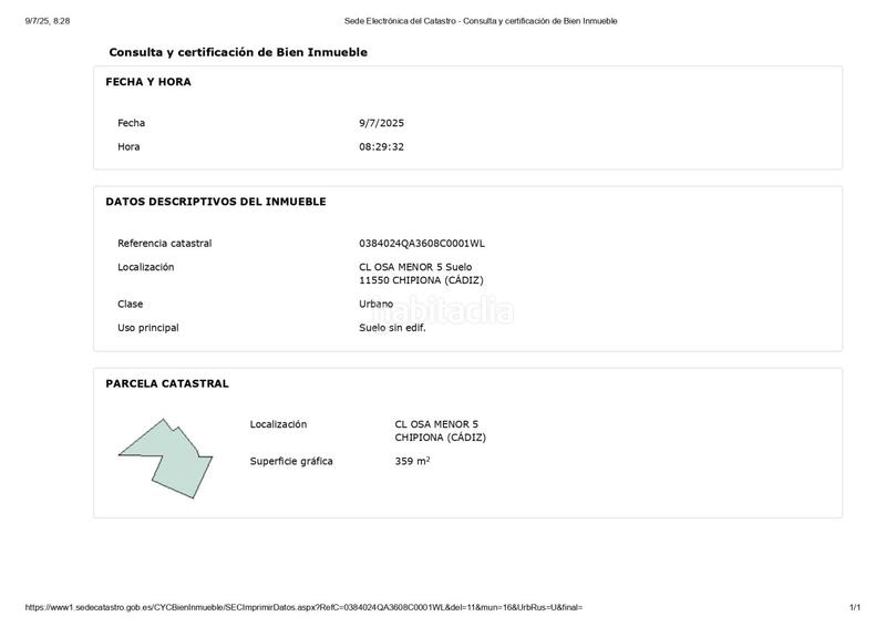Foto abda6a32-97a6-4cc8-bdf8-fb9b4f21f54f. Terreno residencial en osa menor 5 solar en venta . en Chipiona