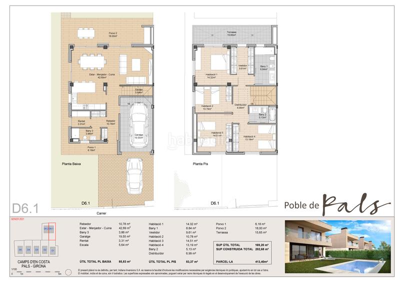 Foto 5f39e52b-62a4-4628-89fc-2a216731bb11. Towny house 202m<sup>2</sup> with fireplace heating parking pool in Pals