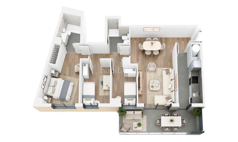 Foto 24b24cf1-a2fb-404c-becb-6236a6cdce81. Pis 92m<sup>2</sup> amb calefacció aparcament piscina a Llevant Viladecans