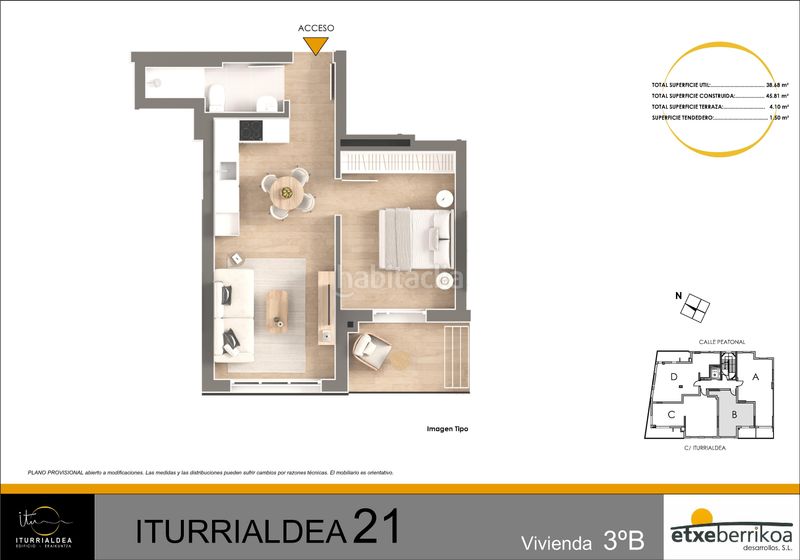 Foto 677c6598-807d-45ba-a2cc-846e31e301c3. Appartement 46m<sup>2</sup> dans iturrialdea kalea 19 dans Lazkao