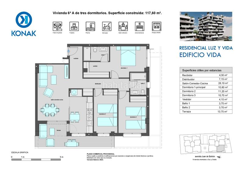 Foto 5491695b-8bc8-4ce0-811c-2e0c90bde0a7. Appartamento 117m<sup>2</sup> in avenida don juan de borbon 102 in Murcia