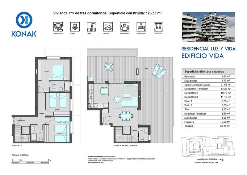 Foto a518e235-22d9-4b1d-a822-6adb2fa36af9. Penthouse 126m<sup>2</sup> in avenida don juan de borbon 102 in Juan de Borbón Murcia